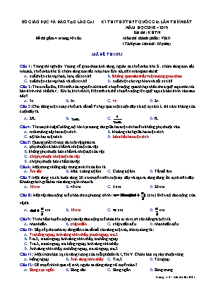 Đề thi thử THPT Quốc gia môn Vật lý lần thứ nhất - Mã đề 021 - Năm học 2018-2019 - Sở giáo dục và đào tạo Lào Cai (Có đáp án)